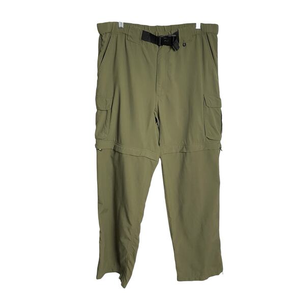 BSA Boy Scouts Belted Switchback Uniform Pants Mens M/30 Green Cargo Convertible - Picture 1 of 12